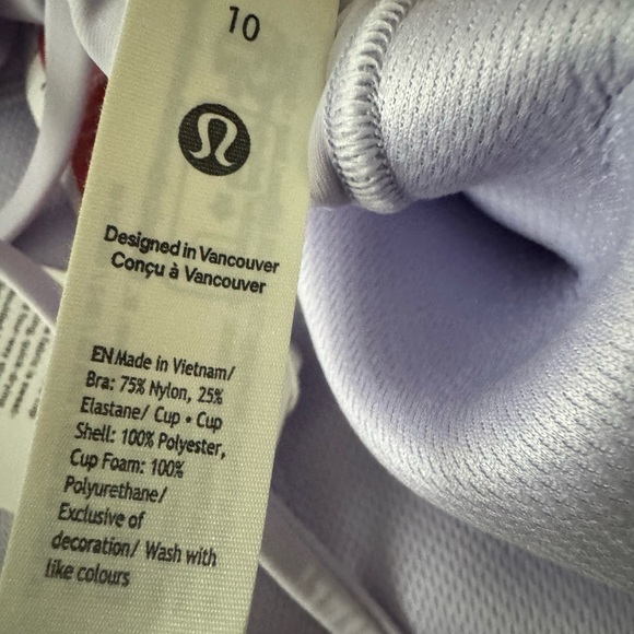 NWT Lululemon Like a Cloud Lavender Longline Bra Size 10 - Picture 7 of 9